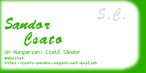 sandor csato business card